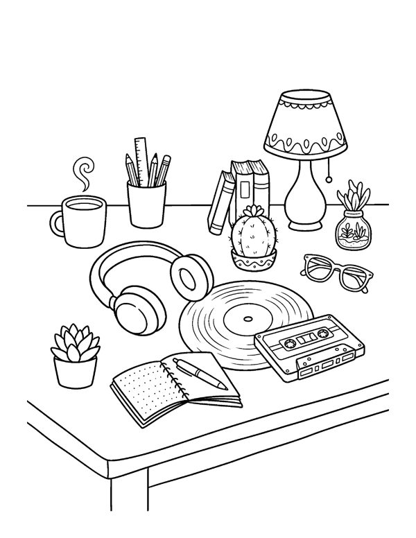 Aesthetic Coloring Pages for Teens & Young Adults page 2