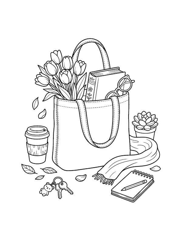 Aesthetic Coloring Pages for Teens & Young Adults free sample