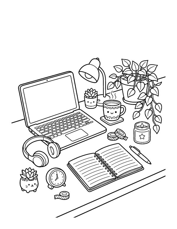 Aesthetic Coloring Pages for Teens & Young Adults page 4