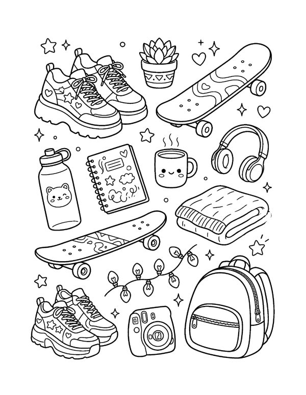 Aesthetic Coloring Pages for Teens & Young Adults page 6