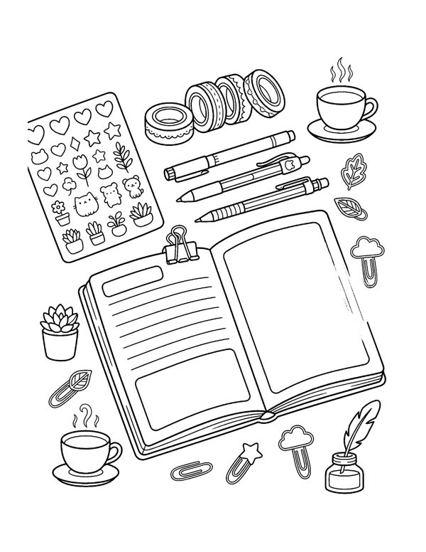 Aesthetic Coloring Pages for Teens & Young Adults page 14