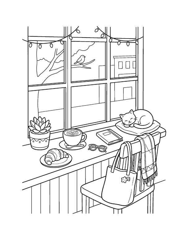Aesthetic Coloring Pages for Teens & Young Adults page 15