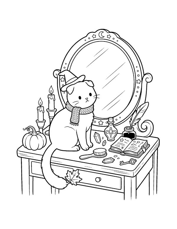 Aesthetic Halloween Coloring Pages for Teens page 2