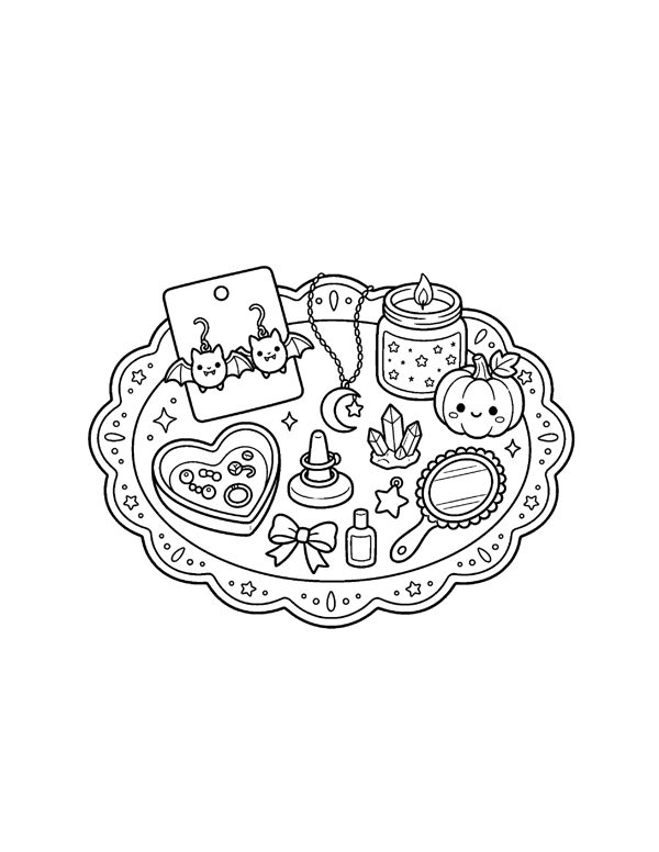 Aesthetic Halloween Coloring Pages for Teens page 4