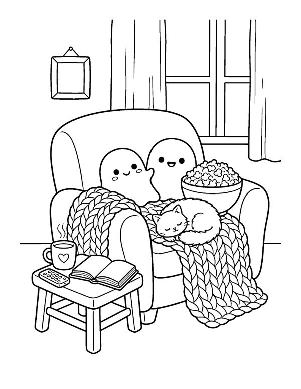 Aesthetic Halloween Coloring Pages for Teens free sample