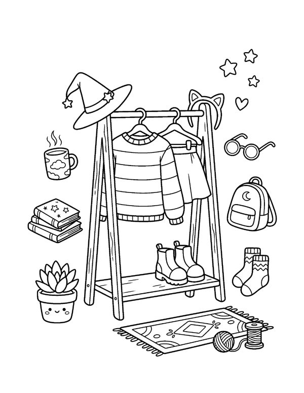 Aesthetic Halloween Coloring Pages for Teens page 7