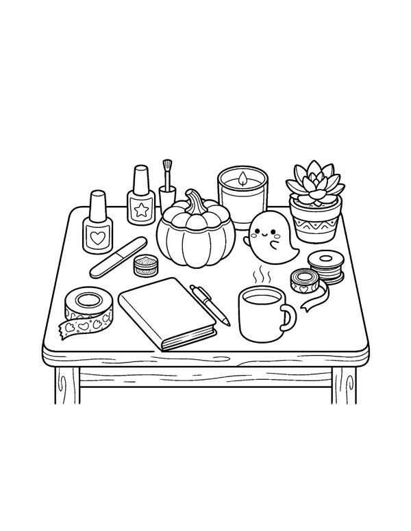Aesthetic Halloween Coloring Pages for Teens page 10