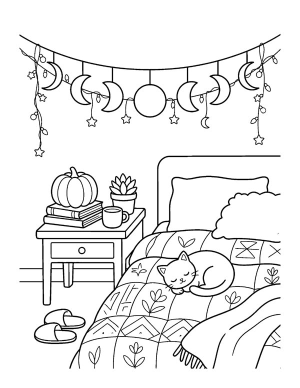 Aesthetic Halloween Coloring Pages for Teens page 11