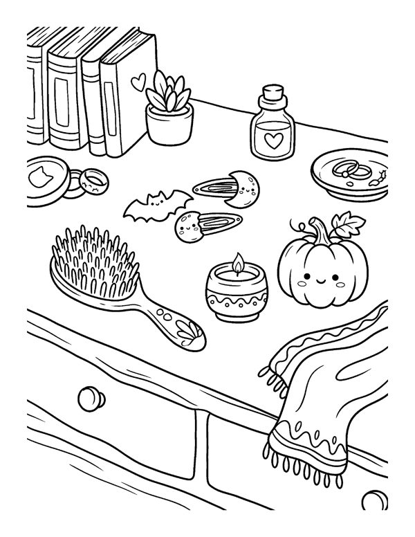 Aesthetic Halloween Coloring Pages for Teens page 14