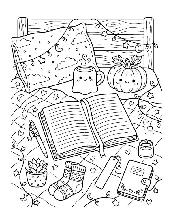 Aesthetic Halloween Coloring Pages for Teens page 20