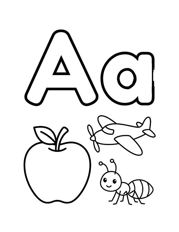 Alphabet Coloring Pages A to Z for Preschool
