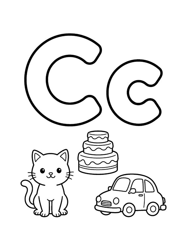 Alphabet Coloring Pages A to Z for Preschool page 3