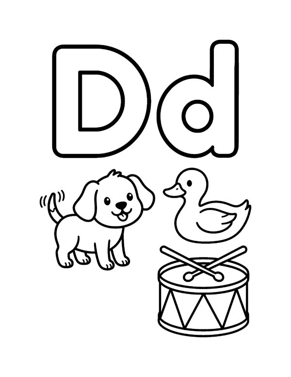 Alphabet Coloring Pages A to Z for Preschool page 4