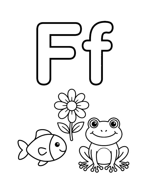 Alphabet Coloring Pages A to Z for Preschool page 6