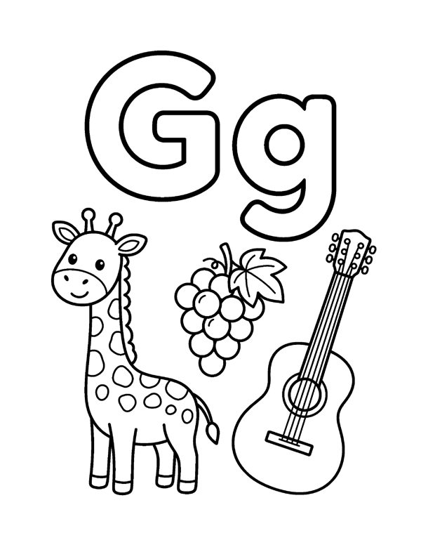 Alphabet Coloring Pages A to Z for Preschool page 7