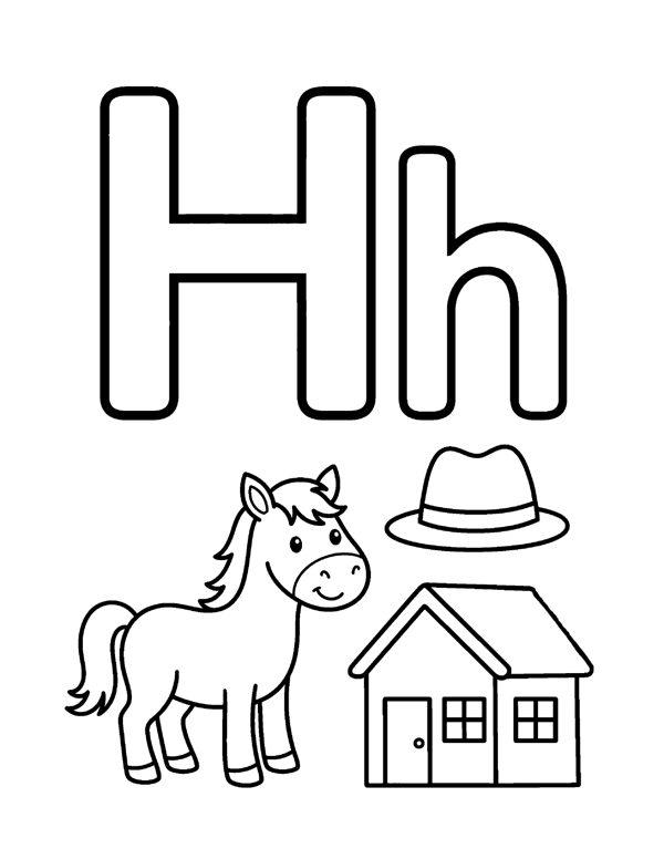 Alphabet Coloring Pages A to Z for Preschool page 8