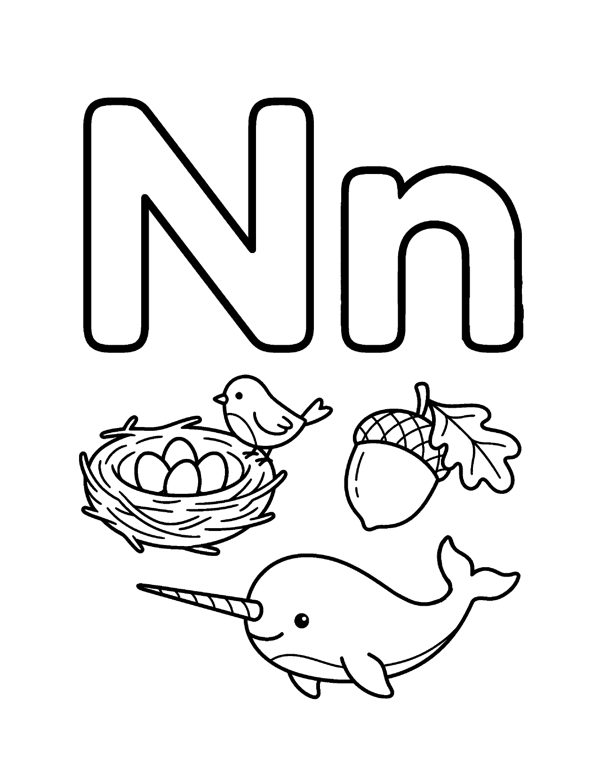 Alphabet Coloring Pages A to Z for Preschool page 14