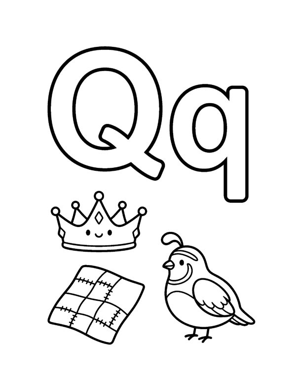 Alphabet Coloring Pages A to Z for Preschool page 17