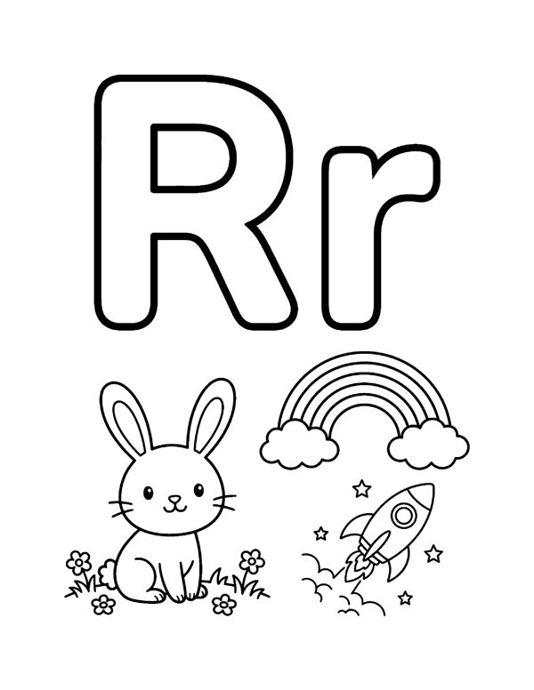 Alphabet Coloring Pages A to Z for Preschool page 18