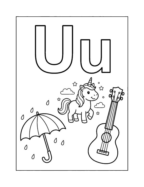 Alphabet Coloring Pages A to Z for Preschool page 21