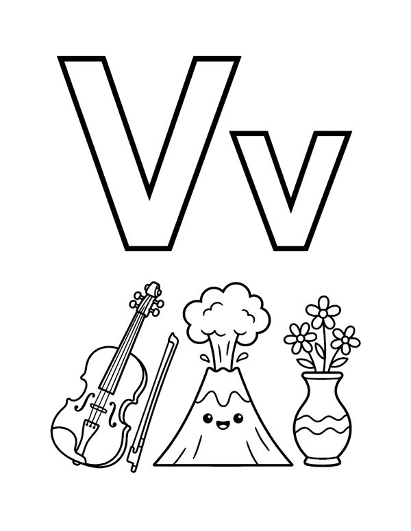 Alphabet Coloring Pages A to Z for Preschool page 22