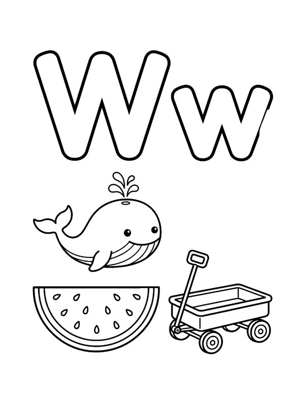 Alphabet Coloring Pages A to Z for Preschool page 23