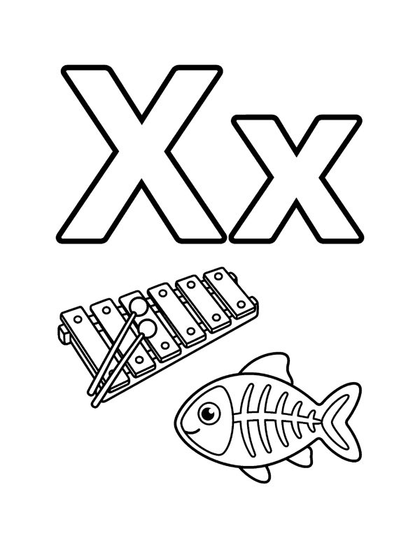 Alphabet Coloring Pages A to Z for Preschool page 24