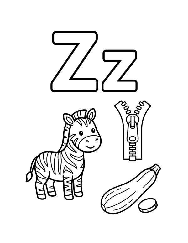 Alphabet Coloring Pages A to Z for Preschool page 26
