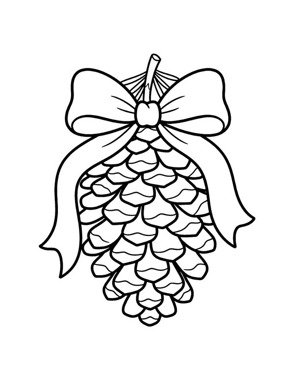 Pinecone Big Coloring Page - Bold & Easy Christmas Coloring Pages Vol. 2