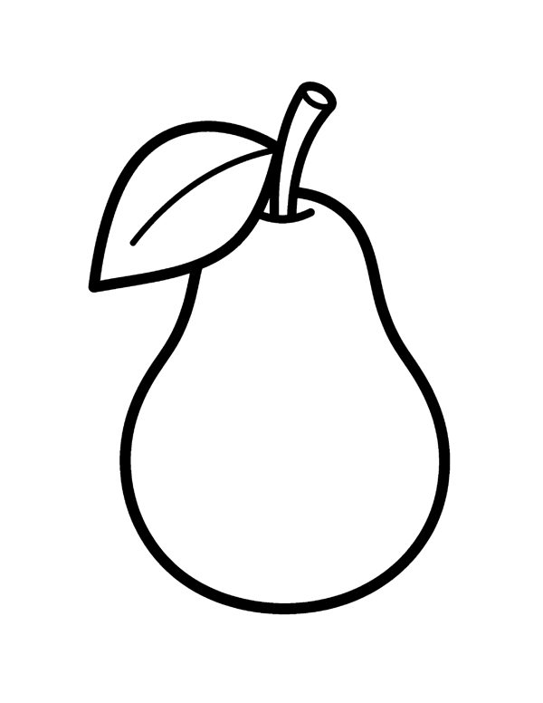 Pear Leaf Coloring Page - Bold & Easy Fall Coloring Pages