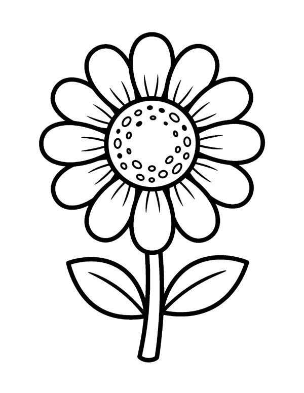 Bold & Easy Flower Coloring Pages for Seniors & Beginners free sample