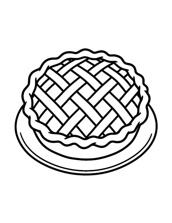 Pie Coloring Page - Bold & Easy Fruit & Vegetable Coloring Pages
