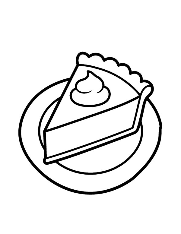 Pumpkin Pie Coloring Page - Bold & Easy Halloween Coloring Pages - Set 2