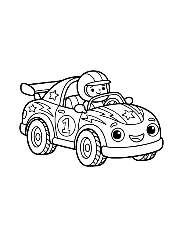 Cars & Trucks Coloring Pages for Kids page 4