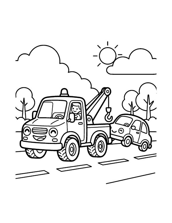 Cars & Trucks Coloring Pages for Kids page 12