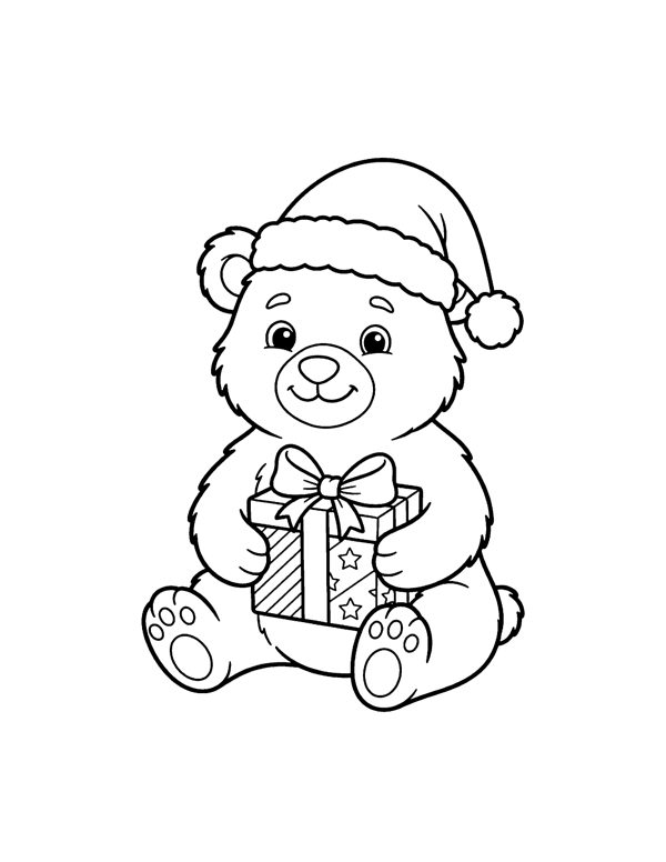 Christmas Animals Coloring Pages for Kids free sample