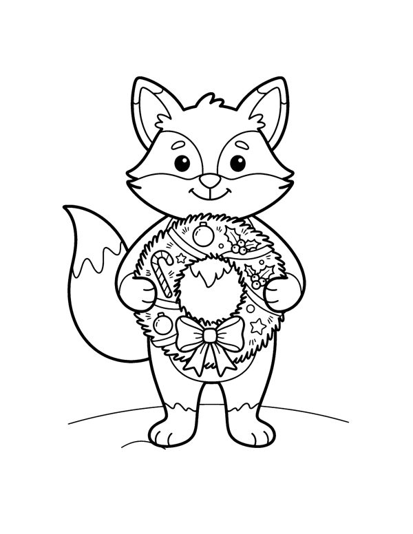 Christmas Animals Coloring Pages for Kids page 3