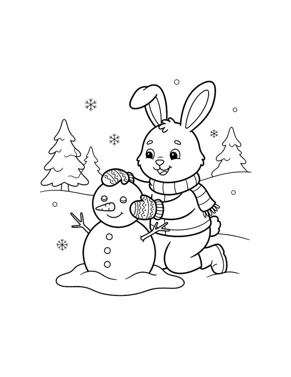 Christmas Animals Coloring Pages for Kids page 4
