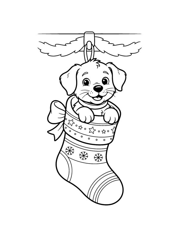 Christmas Animals Coloring Pages for Kids page 6