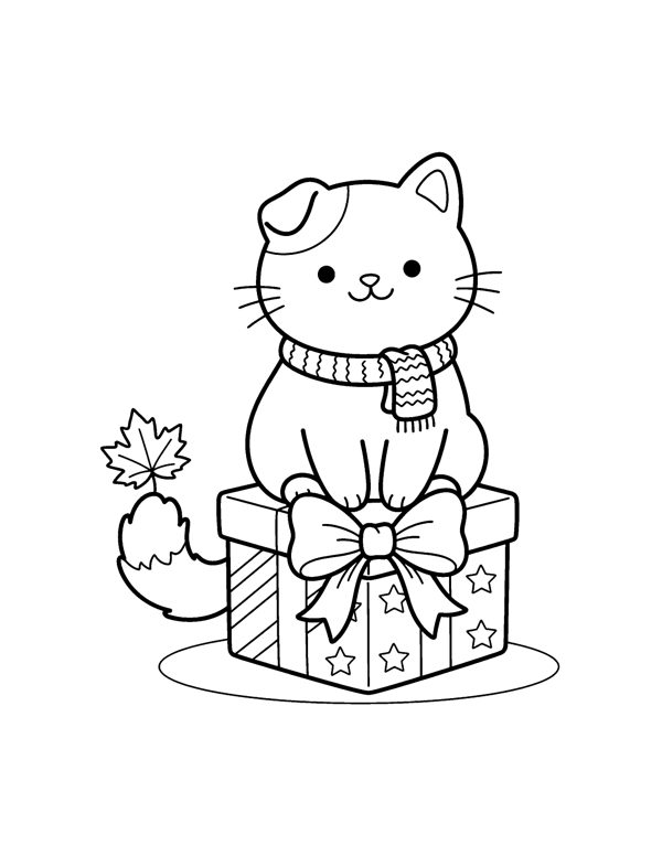 Christmas Animals Coloring Pages for Kids page 7