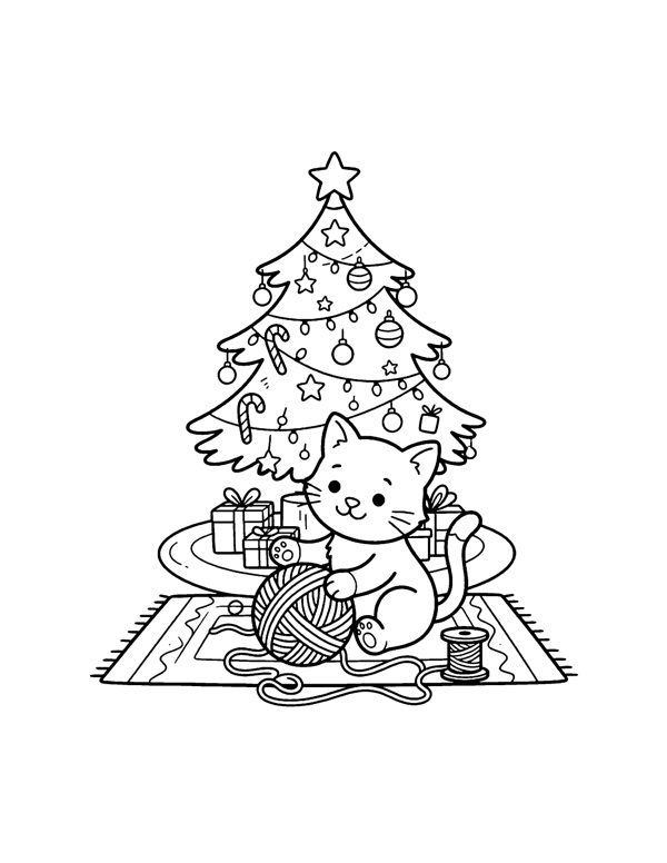 Christmas Animals Coloring Pages for Kids page 9