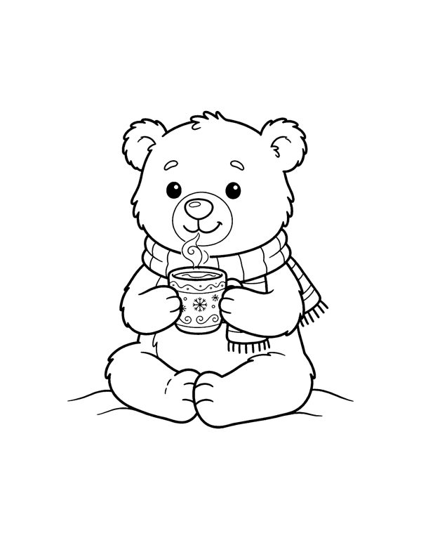Christmas Animals Coloring Pages for Kids page 10