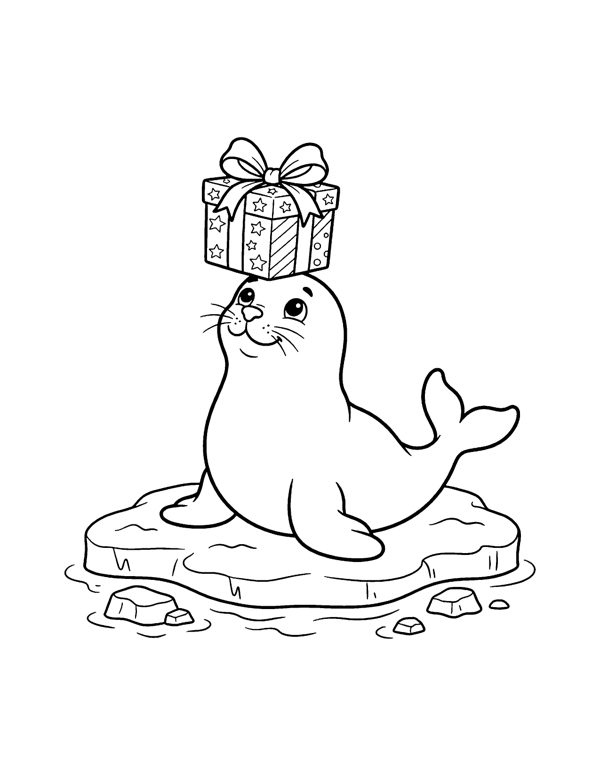 Christmas Animals Coloring Pages for Kids page 13