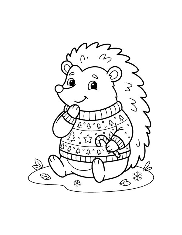 Christmas Animals Coloring Pages for Kids page 15