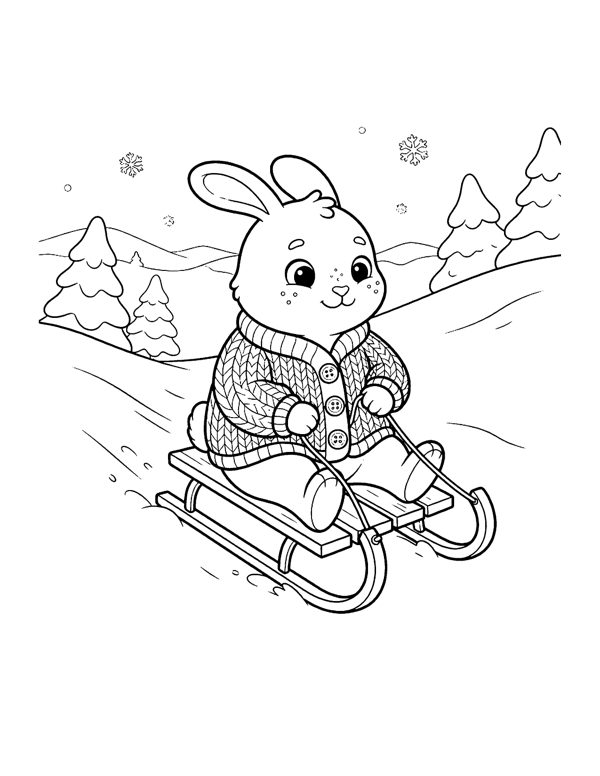 Christmas Animals Coloring Pages for Kids page 16
