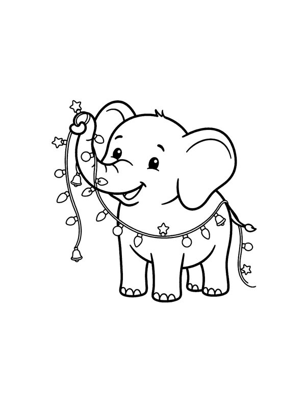 Christmas Animals Coloring Pages for Kids page 17