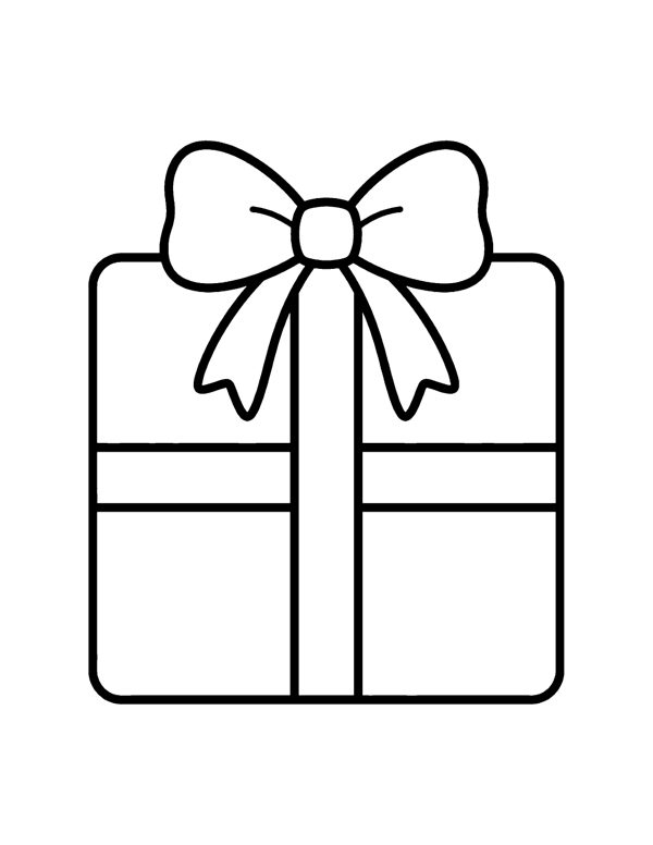 Gift Box Coloring Page - Christmas Coloring Pages