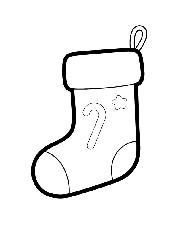 Stocking Coloring Page - Christmas Coloring Pages