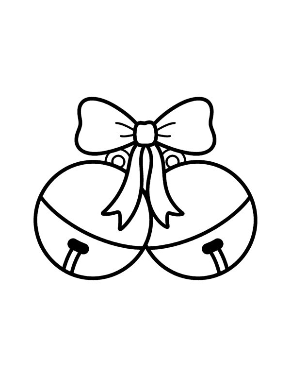 Bell Pair Coloring Page - Christmas Coloring Pages