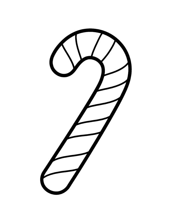 Candy Cane Coloring Page - Christmas Coloring Pages